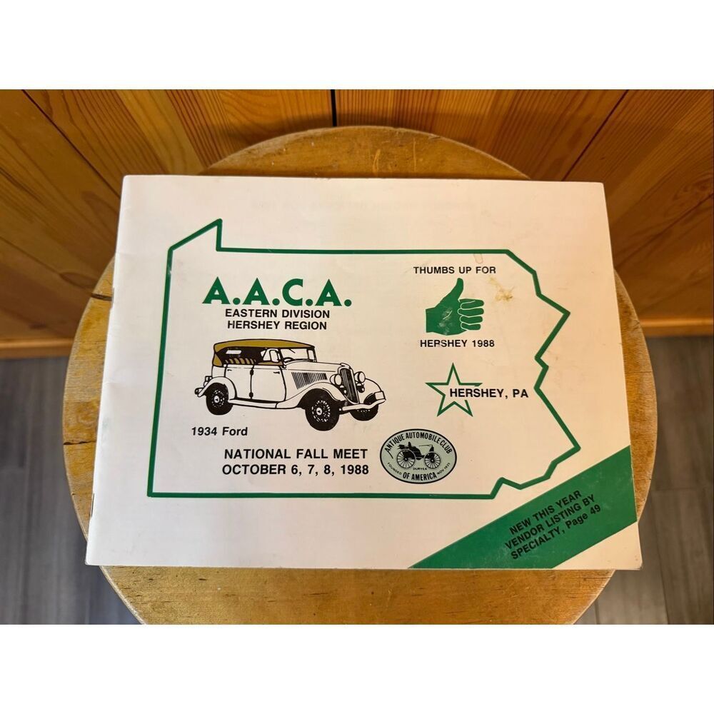 AACA EASTERN DIVISION HERSHEY REGION OCT. 6-8 1988 (6550)